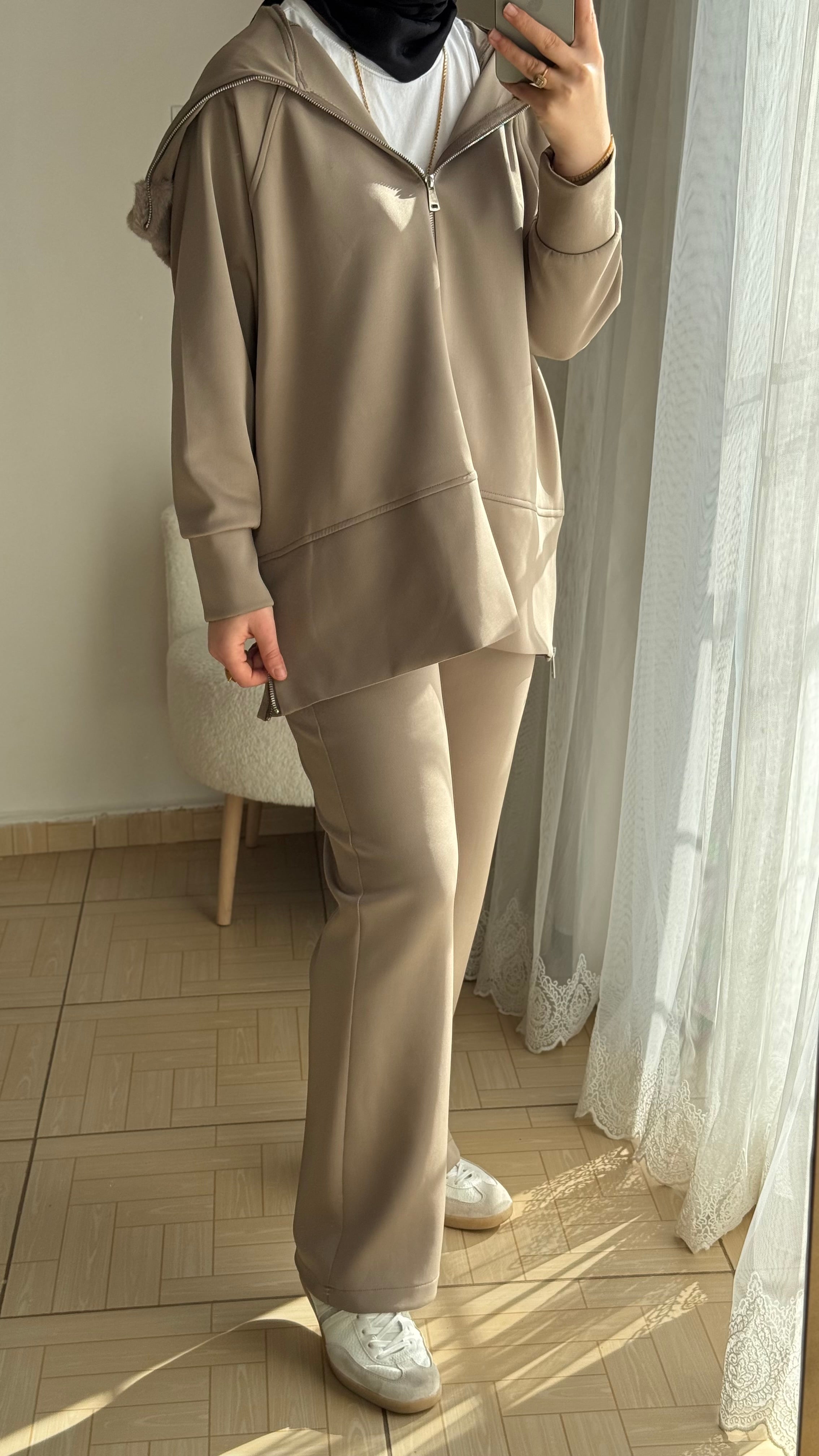 Kürk detaylı scuba ikili takım