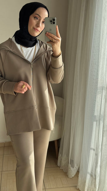 Kürk detaylı scuba ikili takım