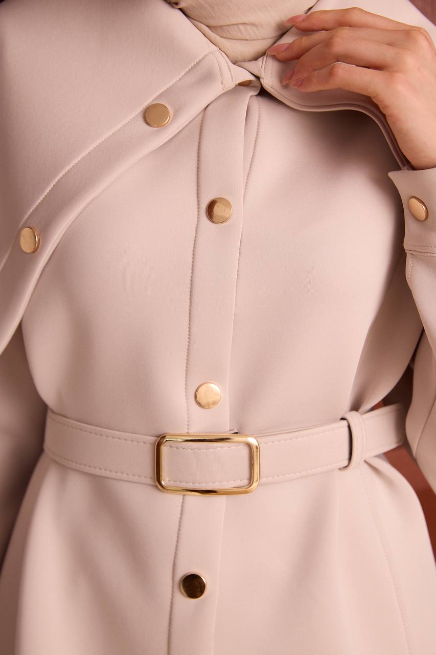 Scuba ikili kumaş bej