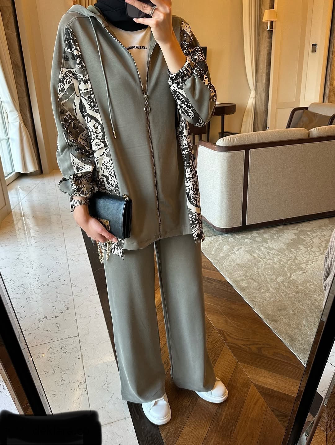 Yeşil Oysho desenli takım