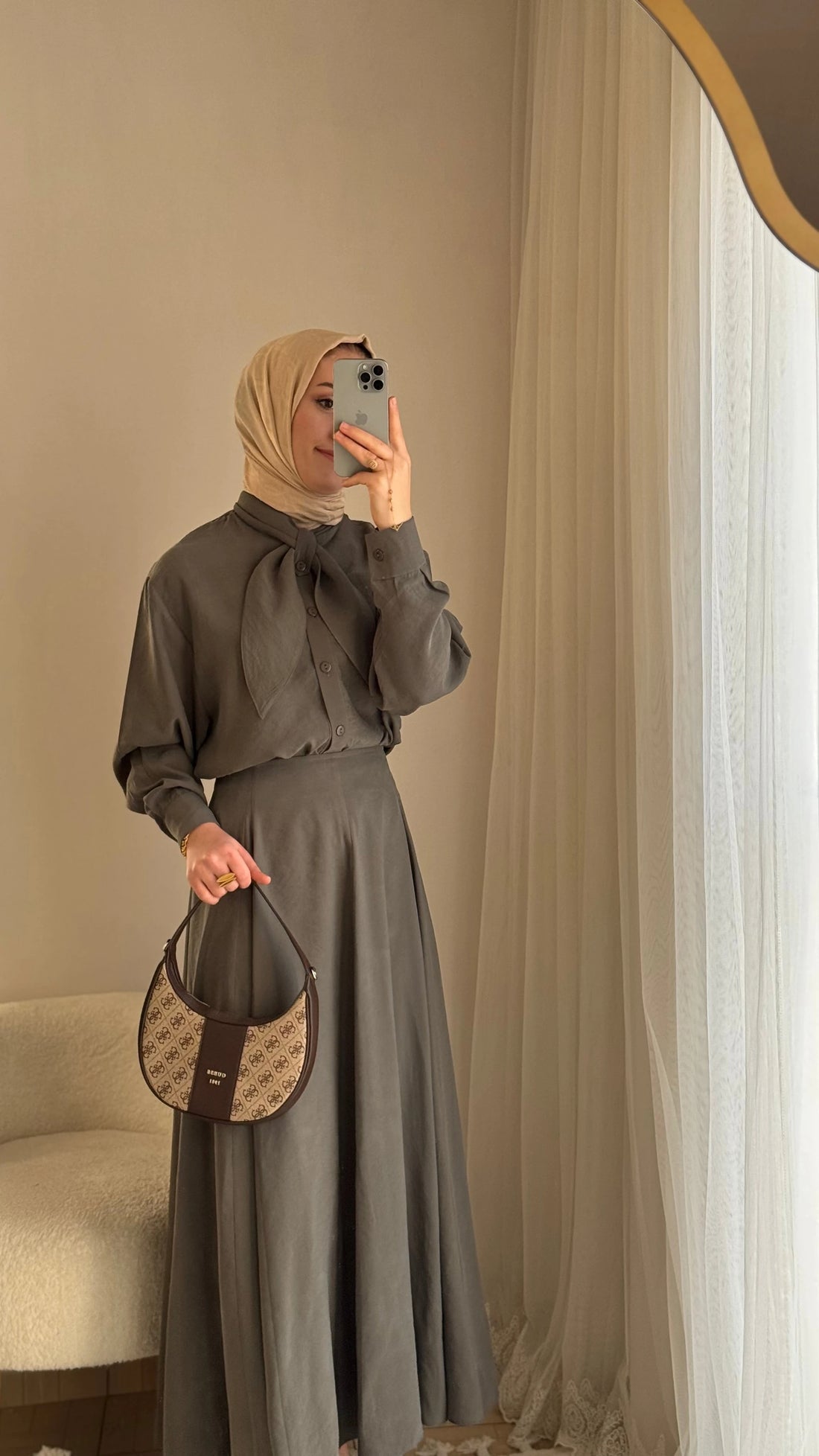Lina Şal Yaka Takım – Haki