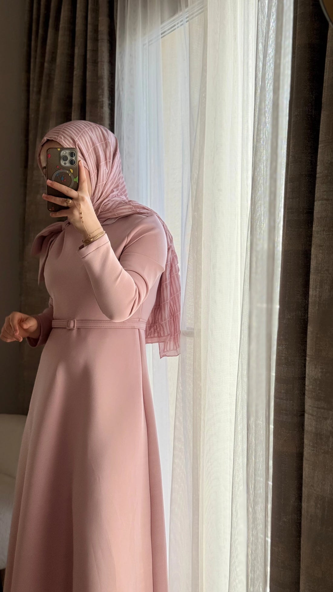 Scuba elbise pembe