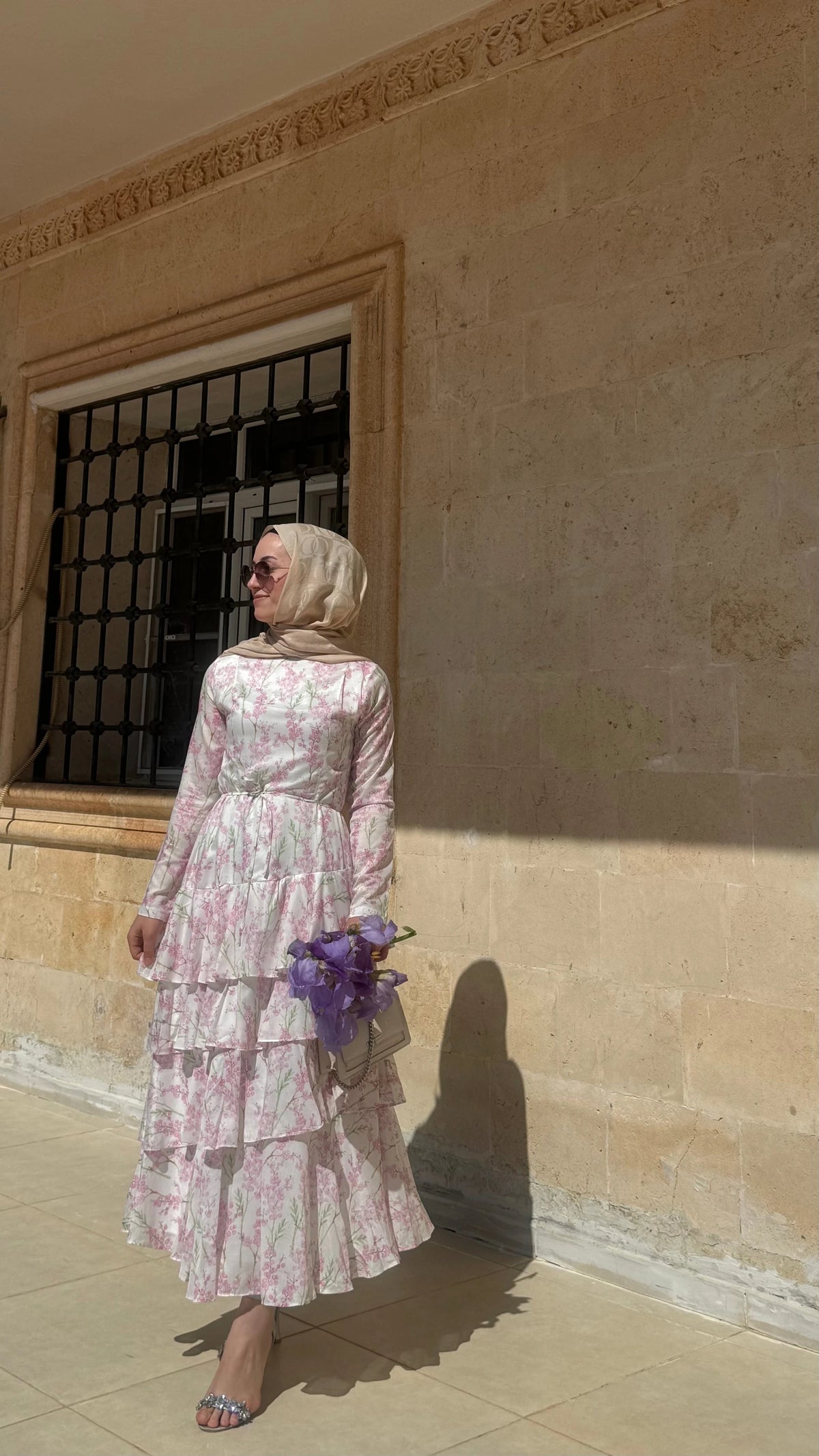 Luna kat kat elbise pembe