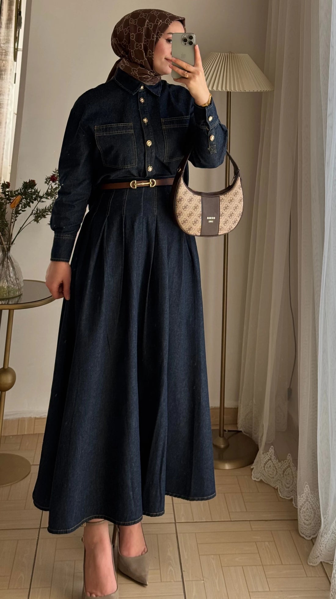 Mery düğmeli etek takım -KOYU MAVİ